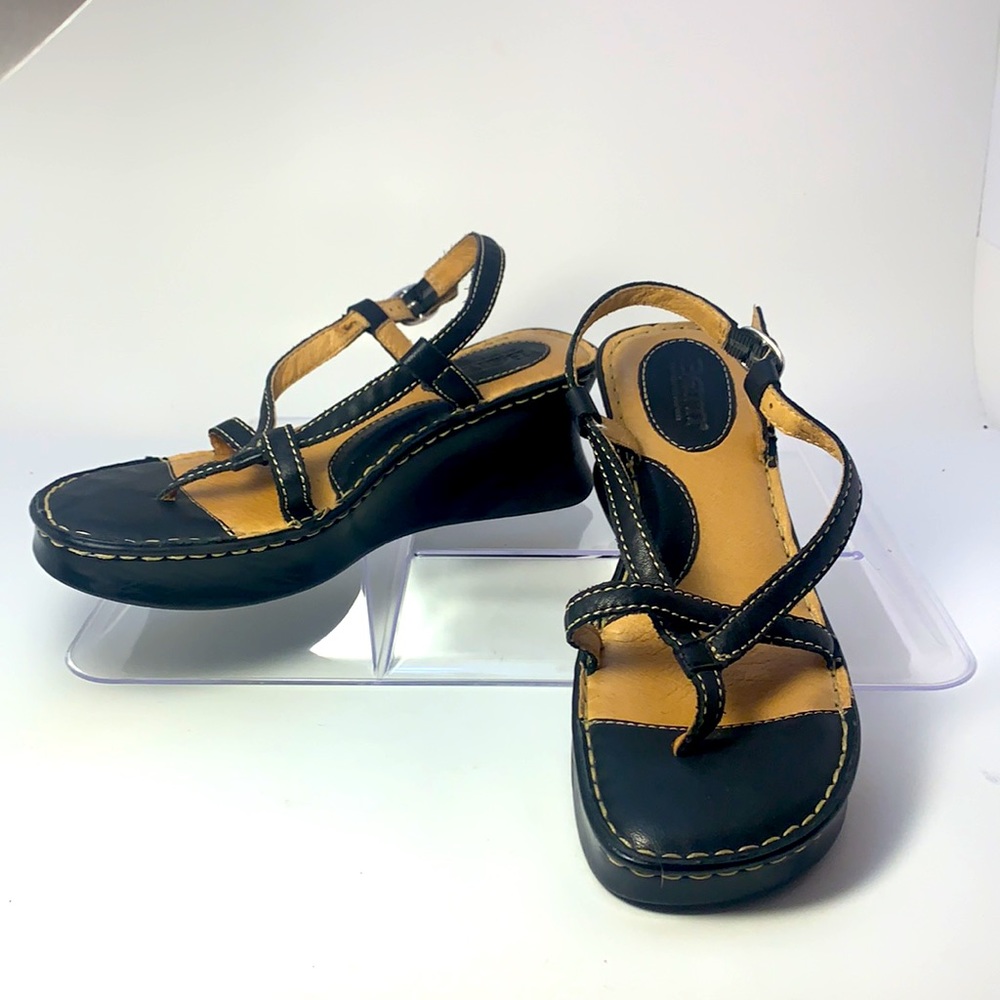 Born Black Wedge Sandals